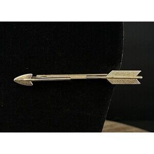 Vintage Gold Toned  Arrow  Adjustable Tension Tie Clip Slide Clasp Hickok USA